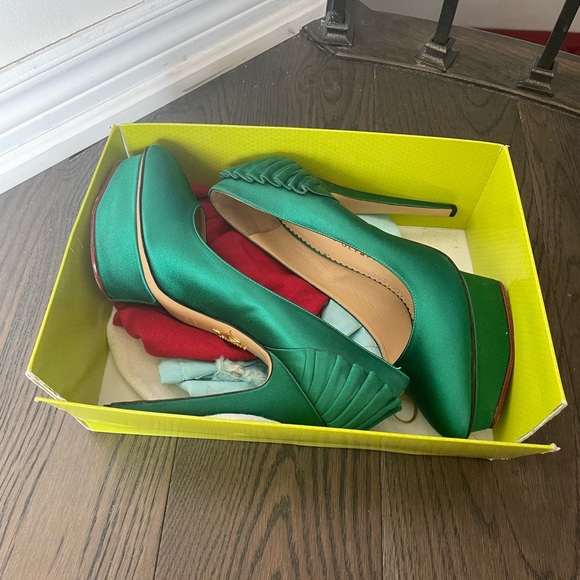 Charlotte Olympia Satin Paloma Platform Pumps - Picture 5 of 5